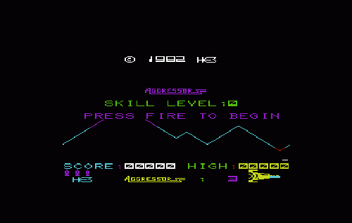 Aggressor title screen for Vic-20